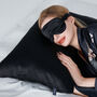 Silk Sleep Giftset Black Luxury Pillowcase Eye Mask And Scrunchie, thumbnail 1 of 12