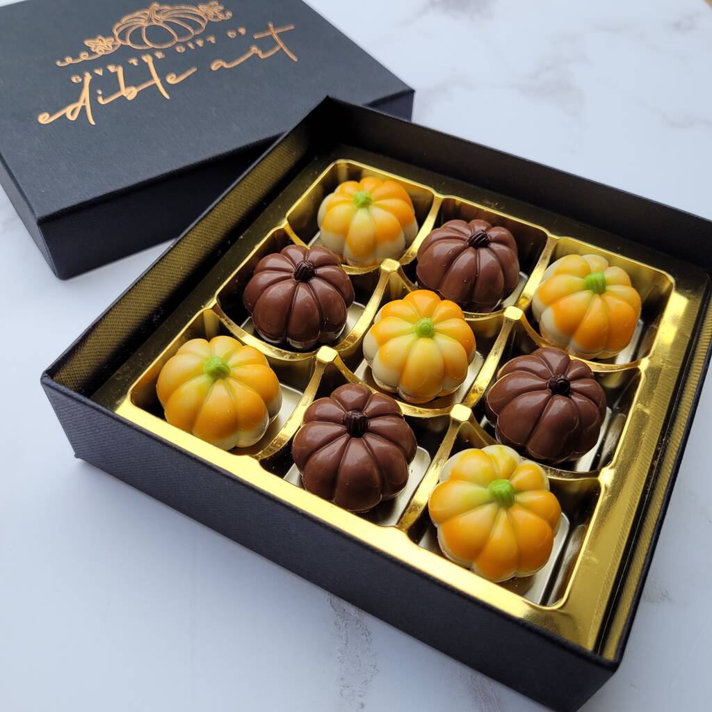 Pumpkin Patch Praline And Caramel Filled Chocolates, 1 of 2