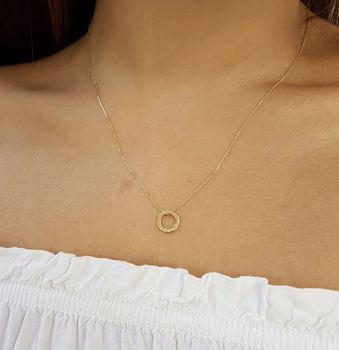 Teeny Tiny Gold Circle Necklace, 5 of 7