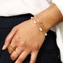 Pearl Snake Chain Charm Bracelet In Gold, thumbnail 3 of 5