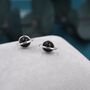 Genuine Black Onyx Planet Stud Earrings, thumbnail 1 of 9