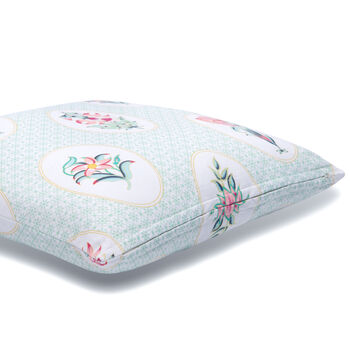 Les Indes Champa Floral Recycled Cotton Cushion Cover, 5 of 5