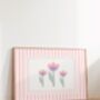 Girls Floral Personalised Whimiscal Wall Art Set Of Four, thumbnail 3 of 5