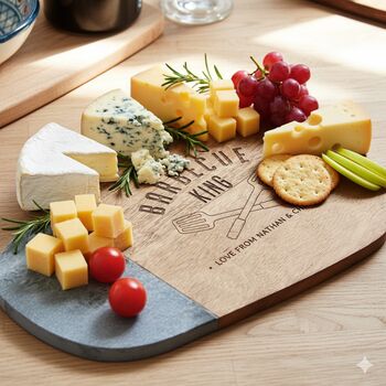 Personalised Barbecue King Wood / Slate Chopping Board, 2 of 5