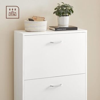 Shoe Cabinet Three Tier Flip Door Storage, 5 of 9