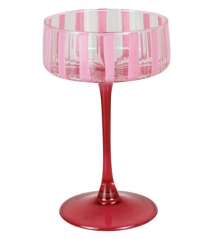 A Pair Of Pink Striped Cocktail Coupes, 3 of 3