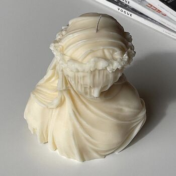Scented Soy Veiled Bride Sculpture Pillar Candle Gift, 2 of 3