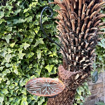 Copper Lily Pad Hanging Bird Bath, 7 of 7