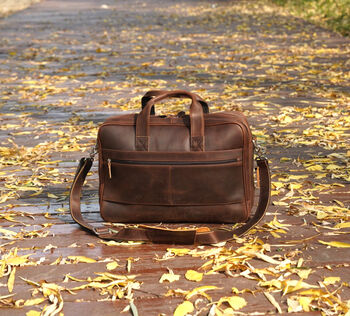 Vintage Look Leather Briefcase, 3 of 12