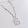 The Faceted Rectangle Blue Topaz Necklace, Silver, thumbnail 4 of 8