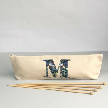 Strawberry Thief Initial Knitting Needle Case, 3 of 12