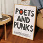 Poets And Punk Graphic Retro Art Print, thumbnail 1 of 8