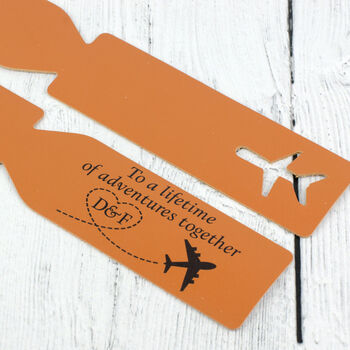 Lifetime Of Adventures Personalised Leather Luggage Tag, 2 of 3