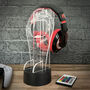 Personalised Space Helmet Neon Light Up Gaming Headphone Stand, thumbnail 3 of 5