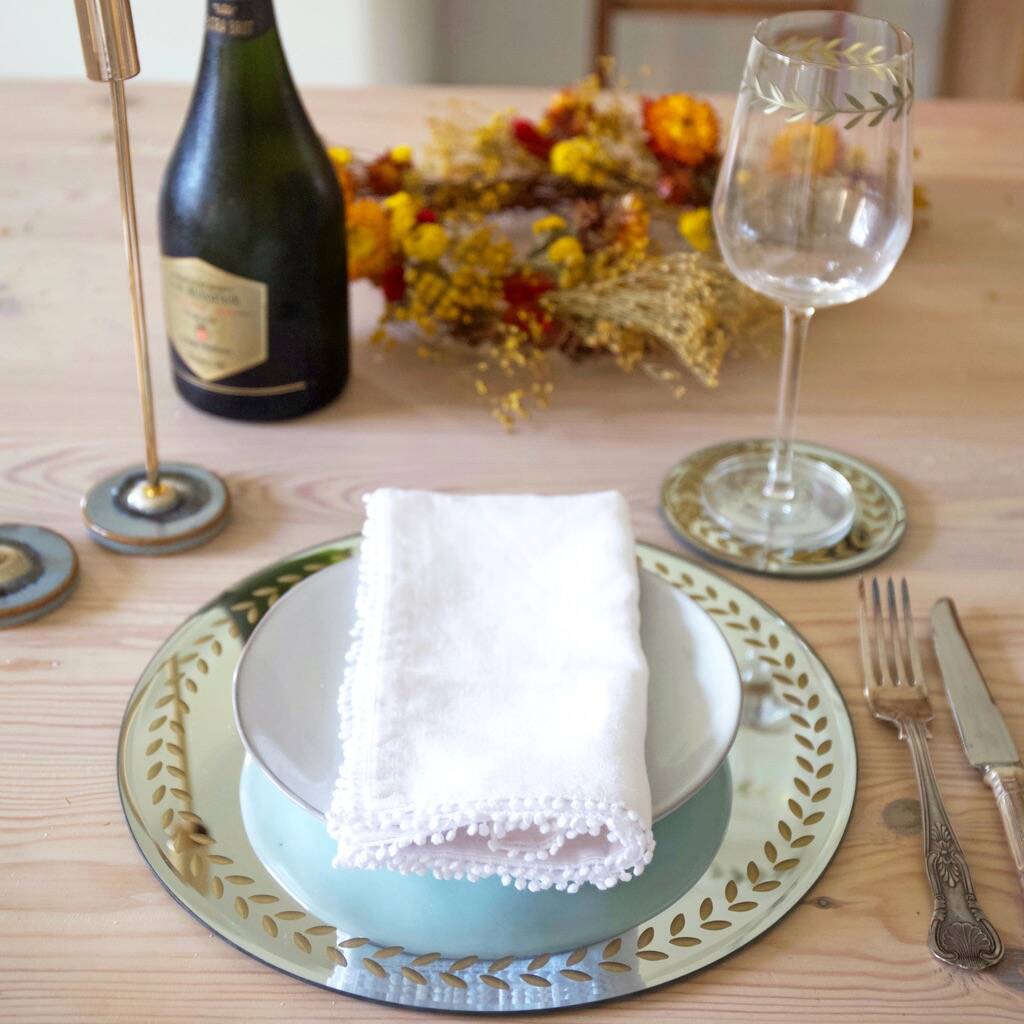 Glass Laurel Leaf Placemat By Lisa Angel