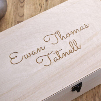 Wooden Carved Personalised Name Keepsake Box, 4 of 4