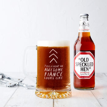 Awesome Fiance Wedding Beer Tankard Glass, 2 of 4