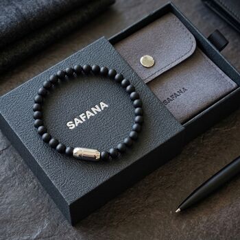 Magnetic Clasp Onyx Bead Bracelet, 8 of 8