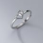 Sterling Silver Nesting Hearts Adjustable Ring, thumbnail 5 of 6