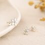 Girls Sterling Silver White Daisy Flower Stud Earrings, thumbnail 2 of 6