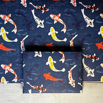 Koi Carp Illustrated Wrapping Paper, 2 of 3
