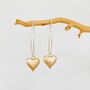 Large Hoop Gold Plated Heart Earrings, thumbnail 2 of 6