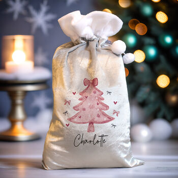 Personalised Pink Christmas Tree Sack, 2 of 4