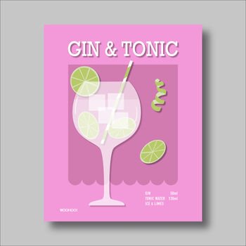 Gin And Tonic Print Four Colour Options, 2 of 8