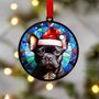 French Bulldog In Santa Hat Suncatcher Decoration, thumbnail 6 of 6