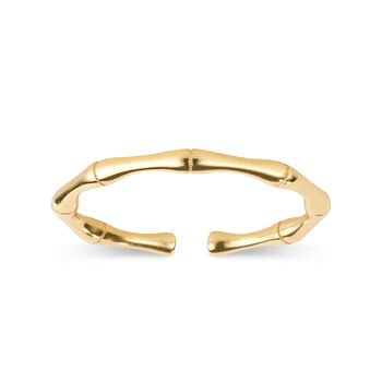 14 K Dainty Gold Bamboo Ring, 2 of 11