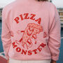 Pizza Monster Women's Back Print Sweatshirt, thumbnail 5 of 9