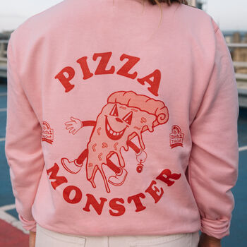 Pizza Monster Women's Back Print Sweatshirt, 5 of 9
