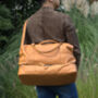 Leather Weekend Bag With Cloth Compartment, thumbnail 8 of 11