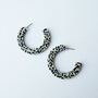 Marble Terrazzo Midi Acetate Hoop Earrings, thumbnail 2 of 6