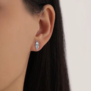 Sterling Silver Mismatched Nutcracker Stud Earrings, 6 of 12