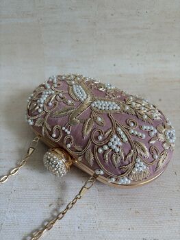 Peacock Oval Pink Clutch, 11 of 12