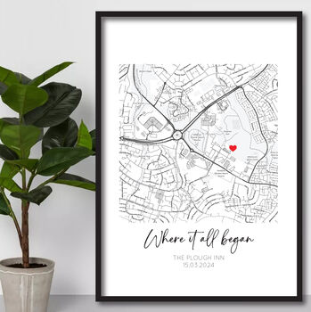 Personalised Where It All Began, Anniversary Gift Map Print, 3 of 4