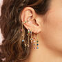 Millie Gold Rainbow Chunky Ear Cuff And Droplet Chain, thumbnail 2 of 2