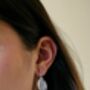 Textured Leaf Stud Earrings In 16 K Gold And 925 Sterling Silver, thumbnail 6 of 12