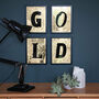 Personalised Handmade Gold Marbled Letters On Glass, thumbnail 3 of 5