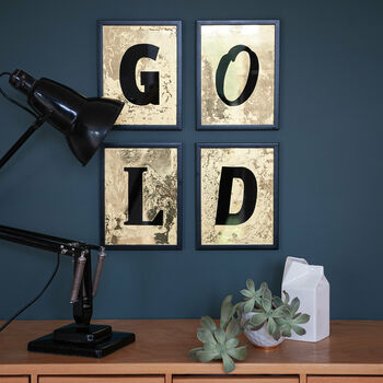 Personalised Handmade Gold Marbled Letters On Glass, 3 of 5