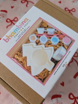 Paint Your Own Christmas Tree Tea Light Holder Kit, 4 of 6