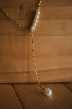 'Kinang' Sparkle Drop Pearl Necklace, 2 of 12