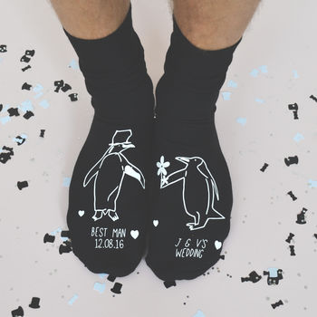 Penguin Personalised Groomsman Socks, 2 of 2