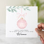 Personalised Bauble Christmas Card For Girls, thumbnail 1 of 4