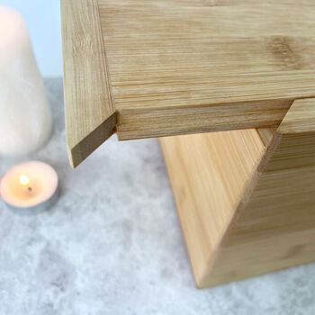 Personalised Bamboo Urn For Cremation Ashes Modern Script Design, 6 of 12