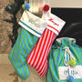 Luxury Personalised Striped Christmas Stockings, thumbnail 1 of 8