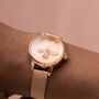 Personalised Rose Gold Plated Bee Watch, thumbnail 4 of 10