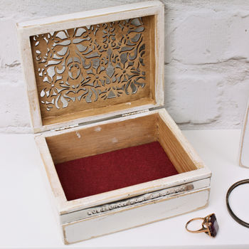 Personalised Wooden Filigree Trinket Box, 6 of 7