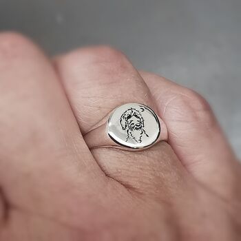 Custom Engraved Silver Signet Ring, 4 of 11